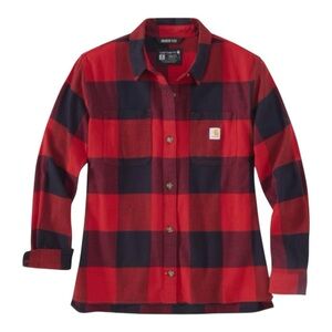 New Carhartt Women's Rugged Flex Buffalo Plaid Check Flannel Shirt 3XL NWT